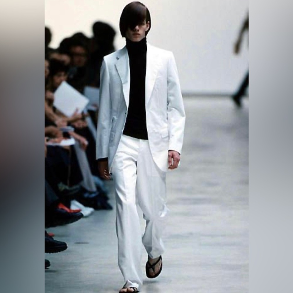 YSL by Hedi Slimane cotton summer suit